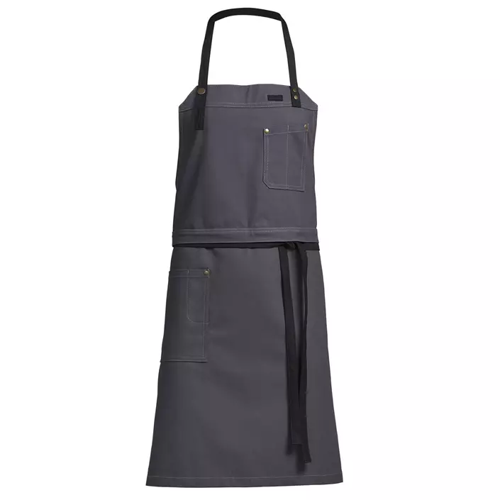 Kentaur Raw bib apron with pockets, Dark Grey, Dark Grey, large image number 0