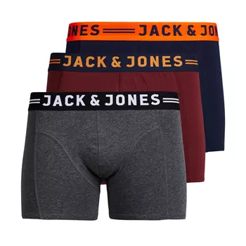 Jack & Jones JACLICHFIELD 3-pack boksershorts, Burgundy