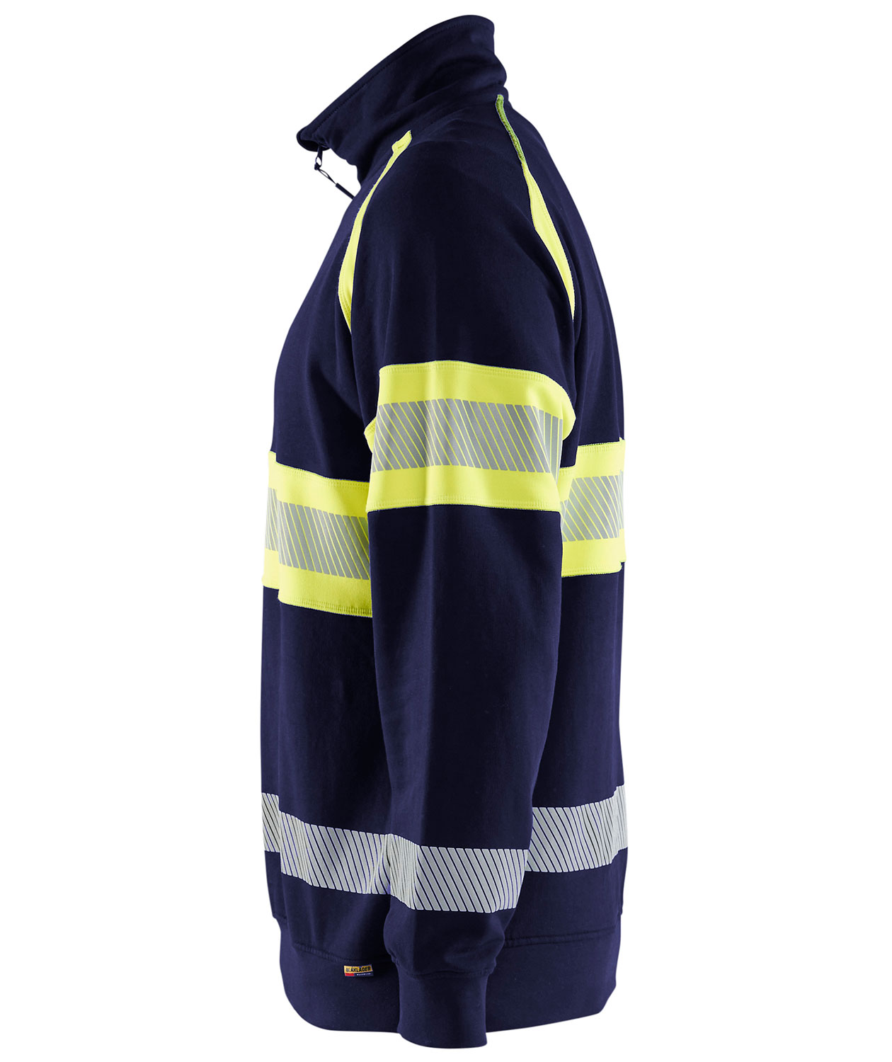 Bl&aring;kl&auml;der half zip sweatshirt, Marine/Hi-Vis yellow, large image number 3
