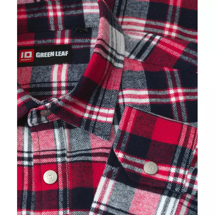 ID Green Leaf flannel shirt, Red, large image number 3