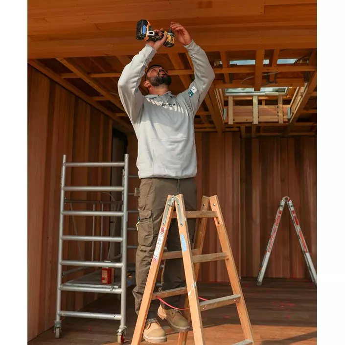 Carhartt Logo Graphic hættetrøje, Asphalt Heather, large image number 2