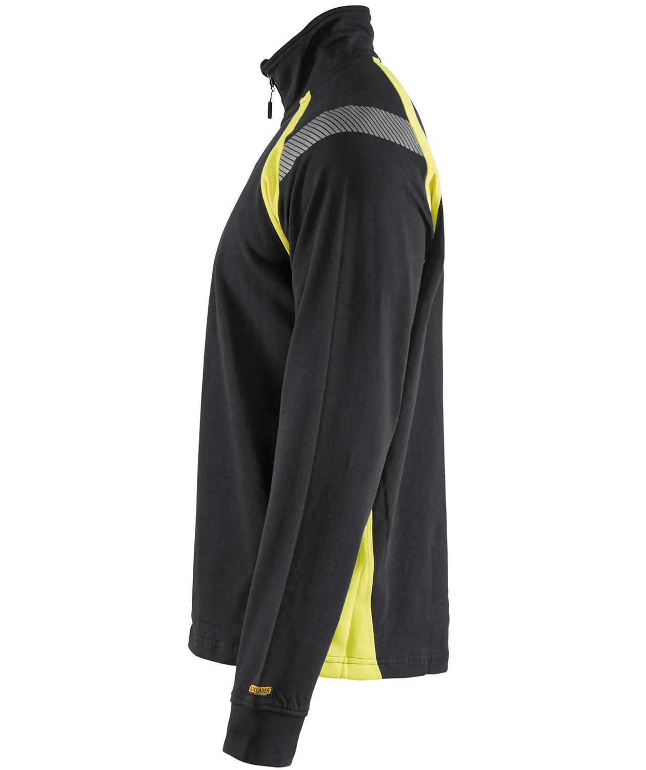 Bl&aring;kl&auml;der sweatshirt half zip, Black/Hi-Vis Yellow, large image number 2