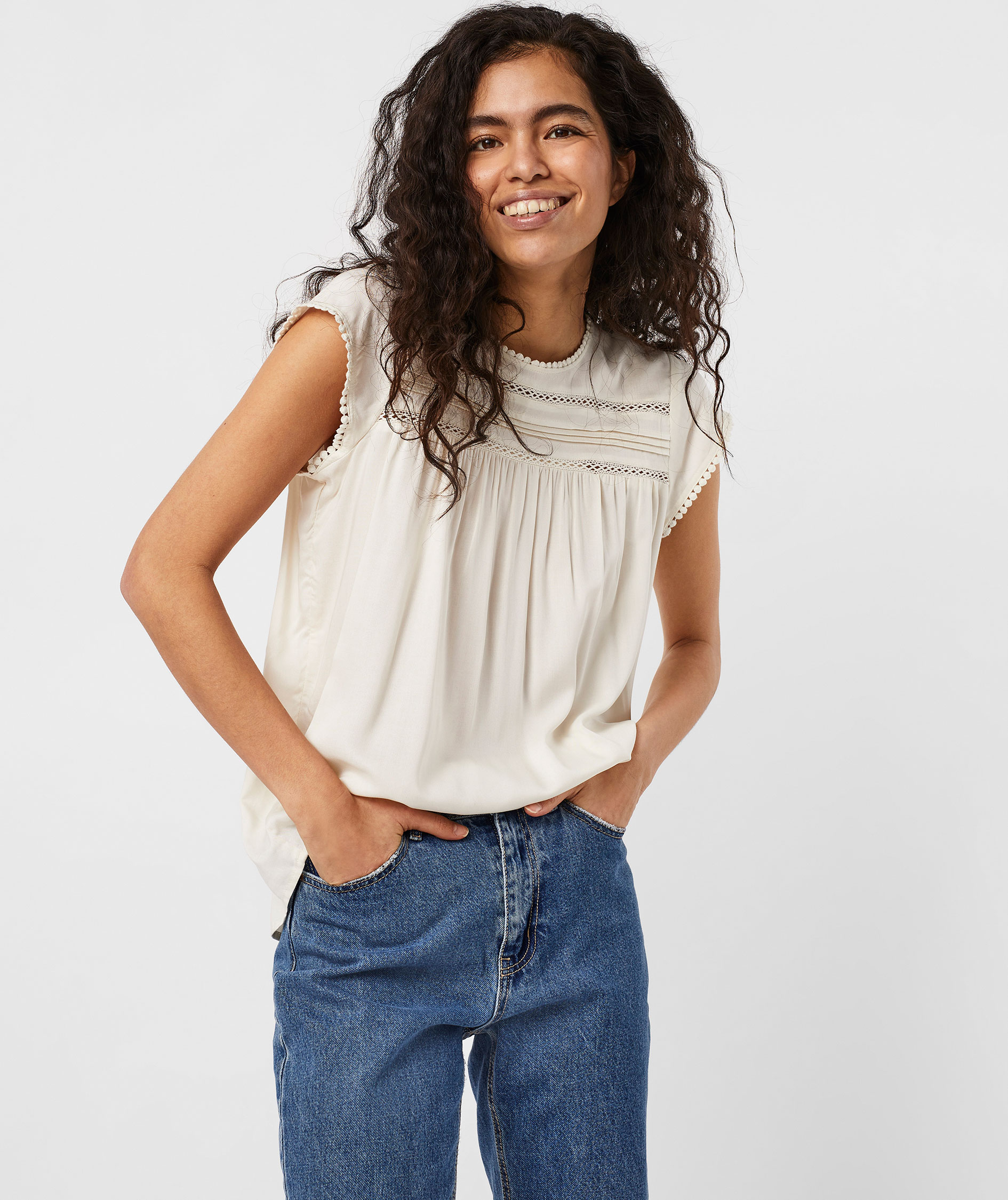 Vero Moda VMDEBBIE PLEAT women's blouse, Snow White, large image number 5