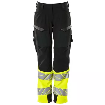 Mascot Accelerate Safe women's work trousers full stretch, Black/Hi-Vis Yellow