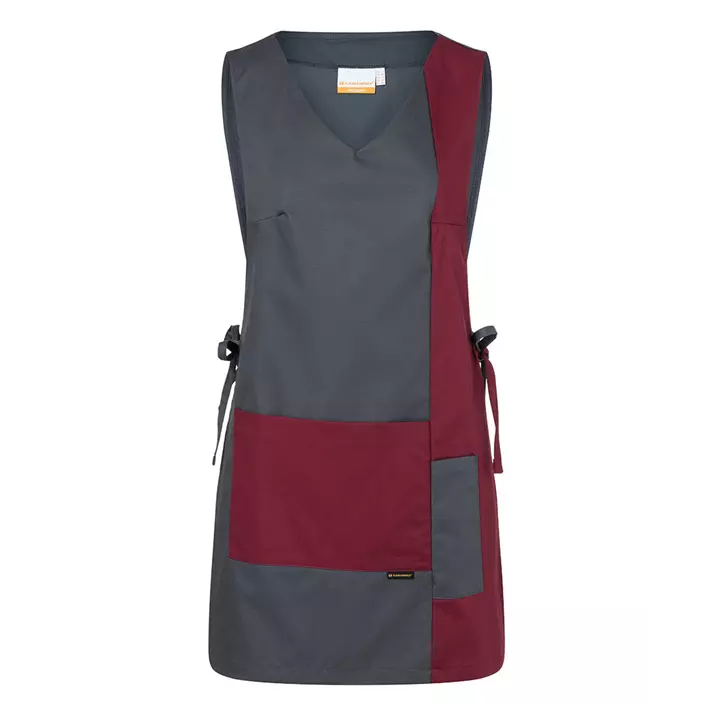 Karlowsky Marilies sandwich apron with pockets, Grey/Bordeaux, large image number 0