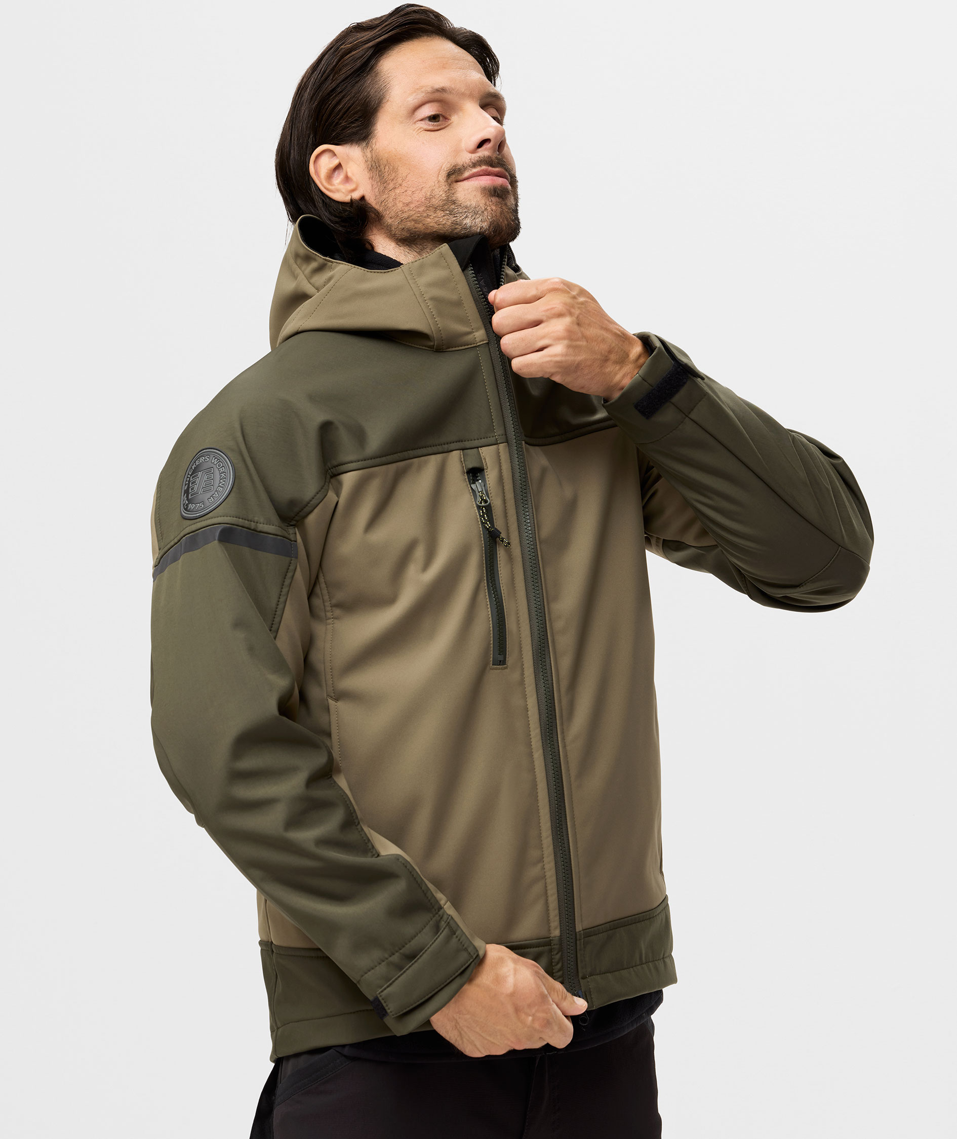 Snickers AllroundWork softshell jacket 1226, Khaki Green/Dark Khaki Green, large image number 2