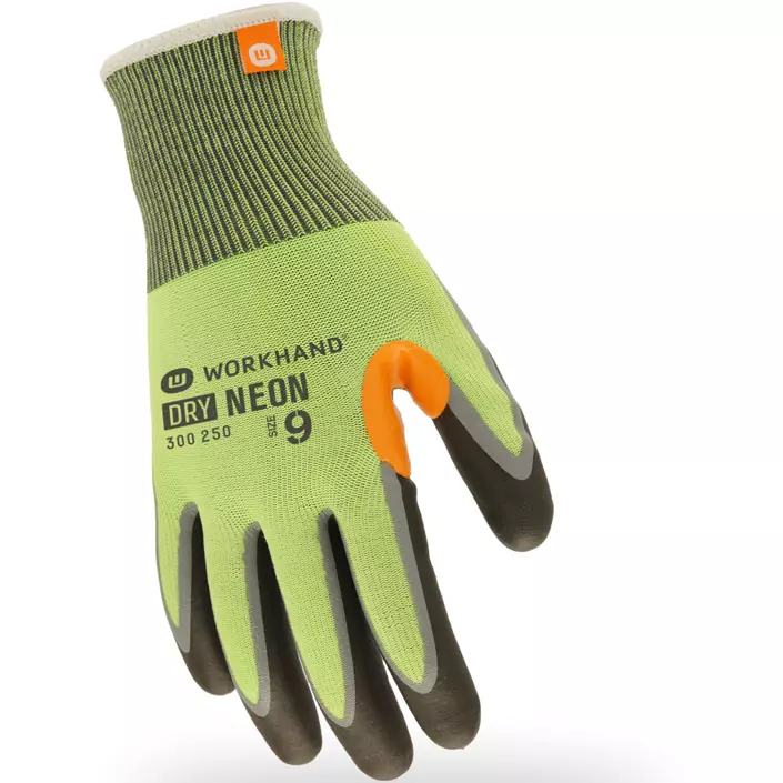 Workhand Dry Neon vinter arbejdshandsker, Yellow, large image number 2