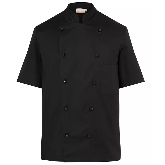 Karlowsky Lennert short-sleeved chefs jacket without buttons, Black, large image number 0