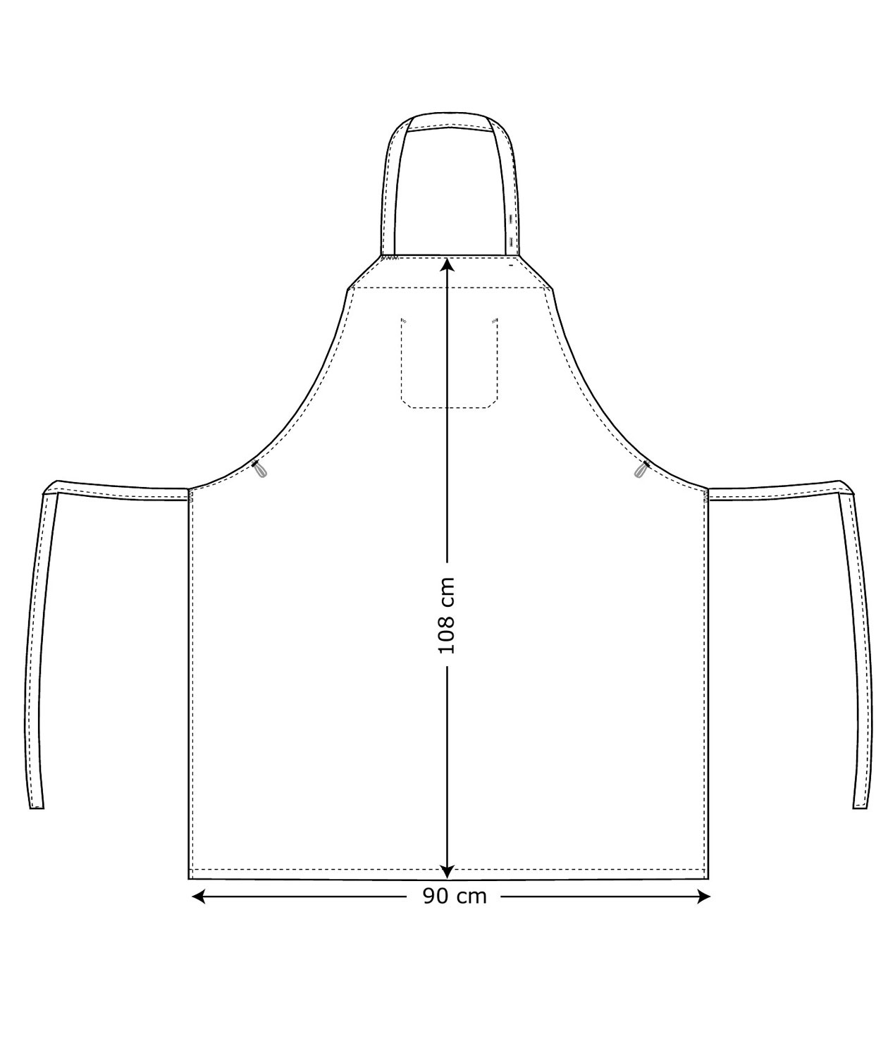 Kentaur bredt brystlommeforkle, Gr&aring;bl&aring;, Gr&aring;bl&aring;, large image number 3