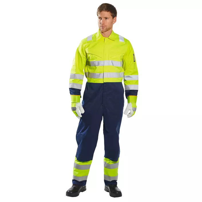 Portwest Modaflame coverall, Hi-Vis yellow/marine, large image number 1