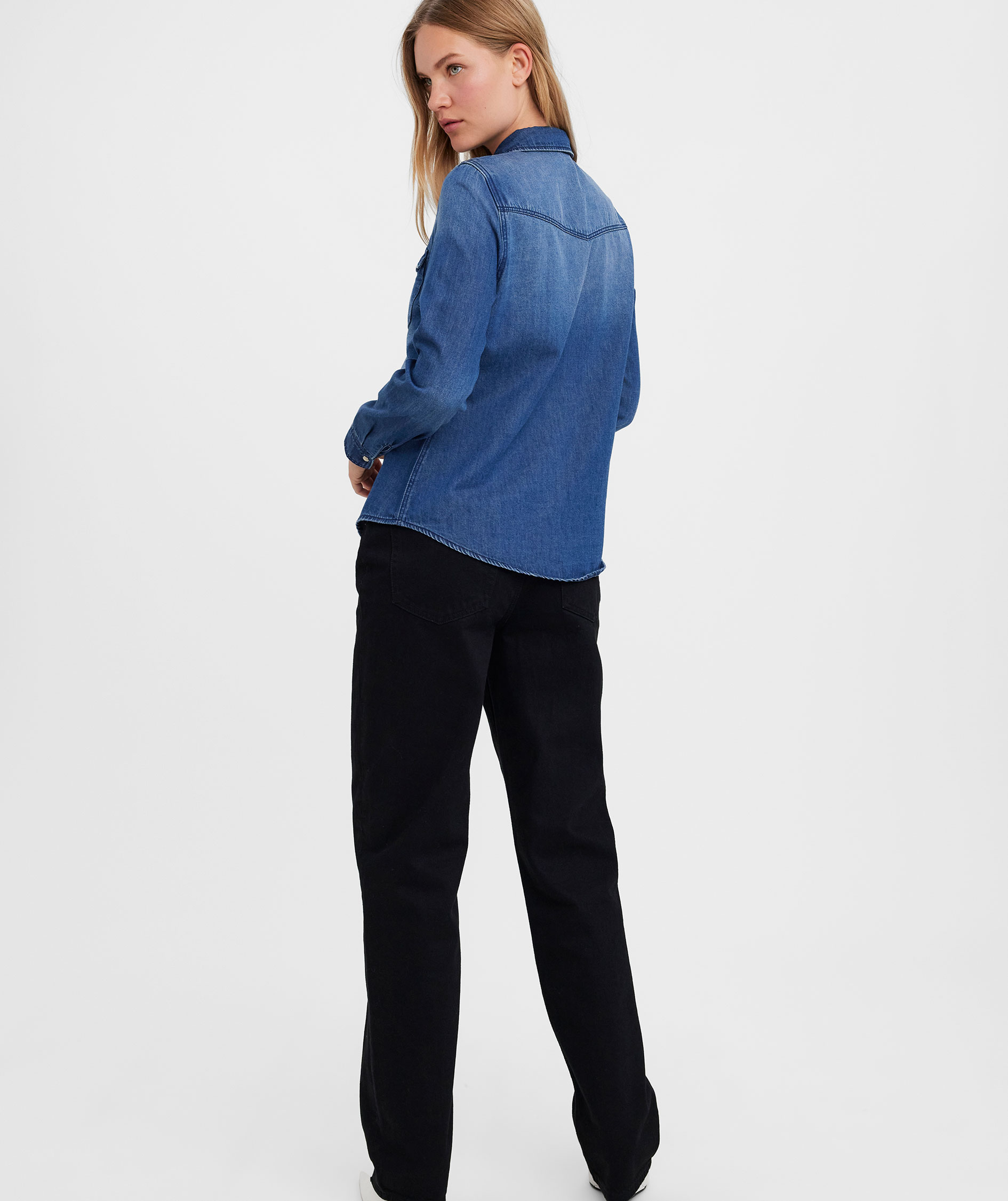 Vero Moda VMMARIA women's denim shirt, Medium Blue Denim, large image number 5