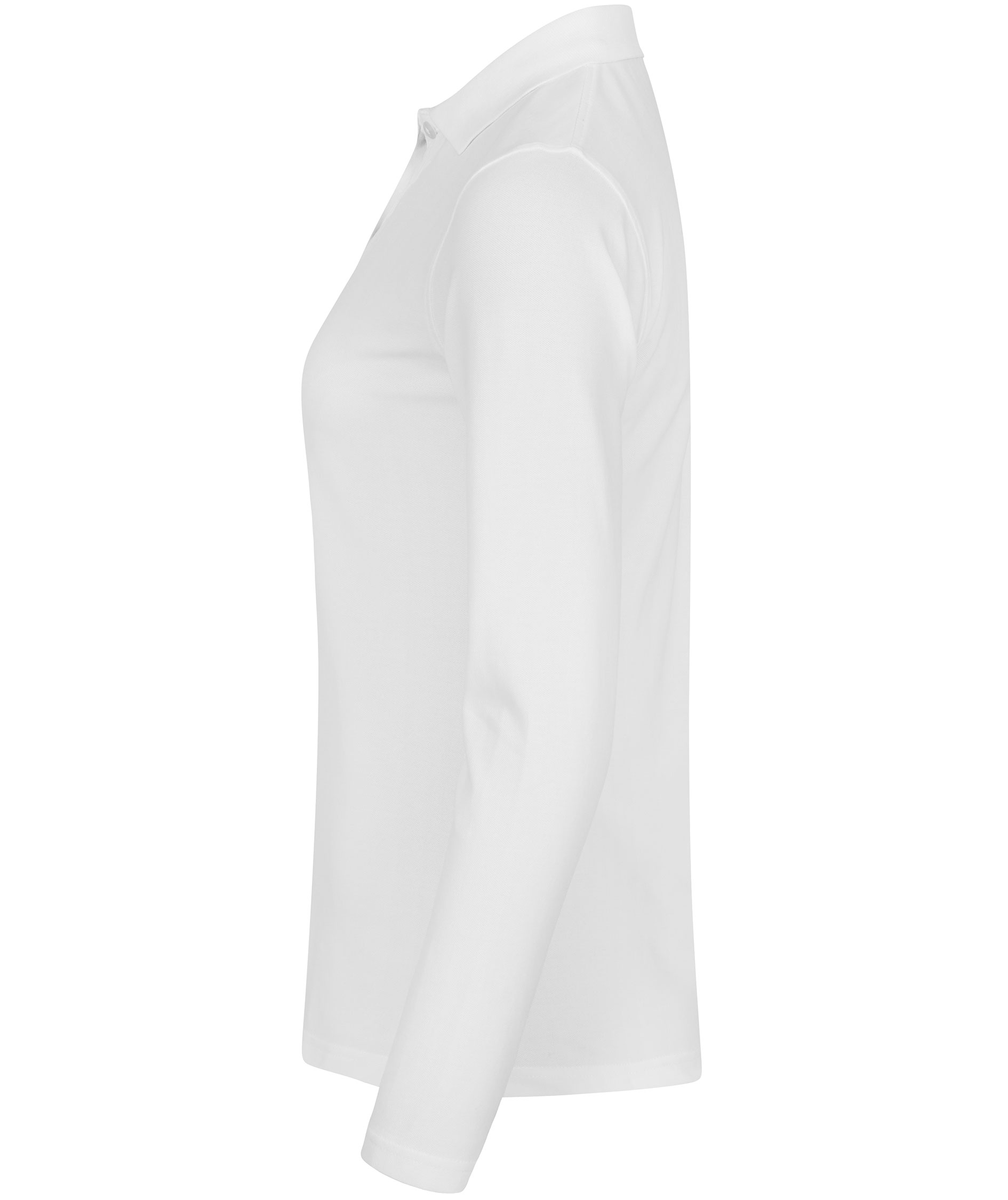 Clique Premium women's long-sleeved polo shirt, White, large image number 3