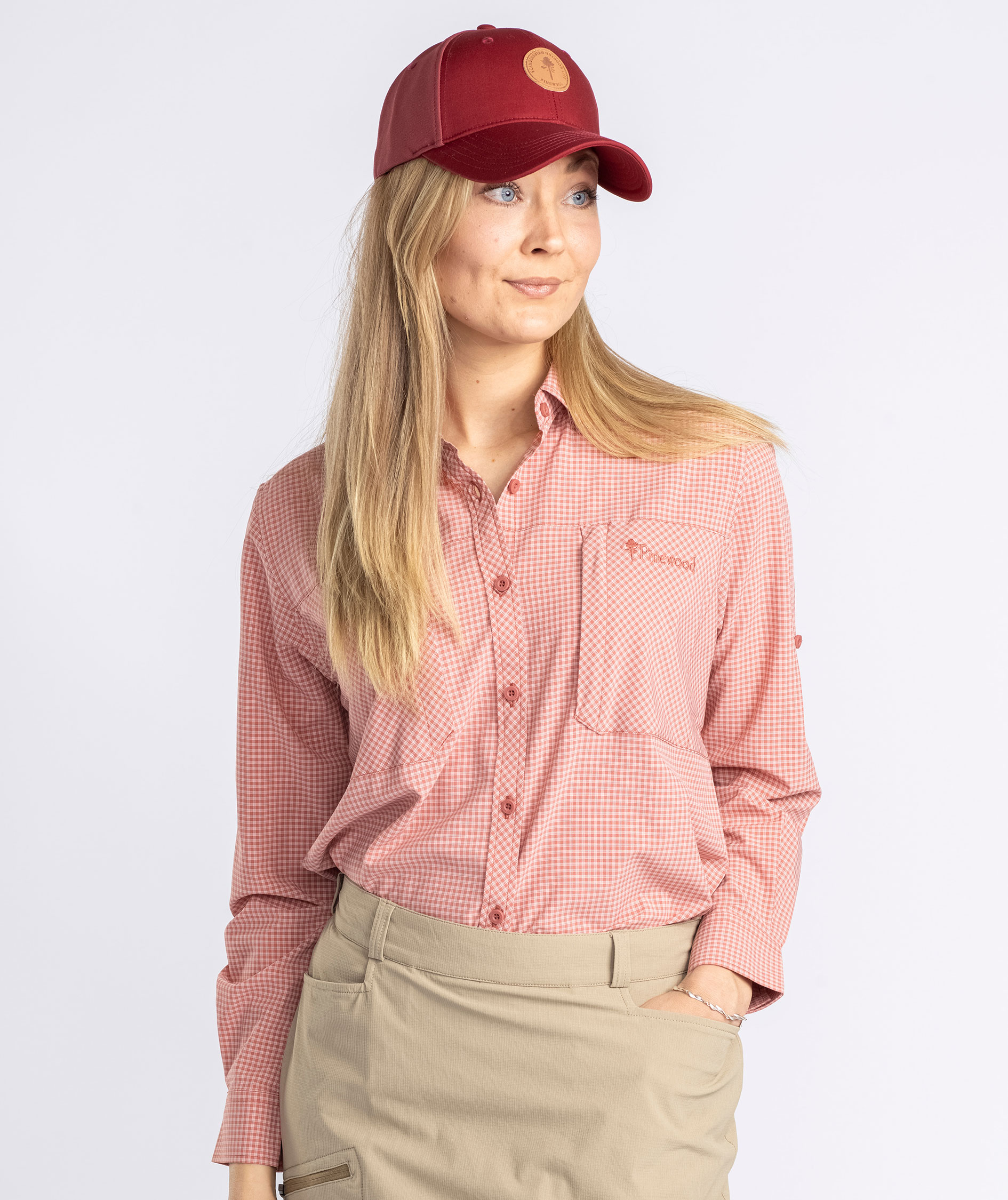 Pinewood NatureSafe dameskjorte, Brick Pink/Off White, large image number 3