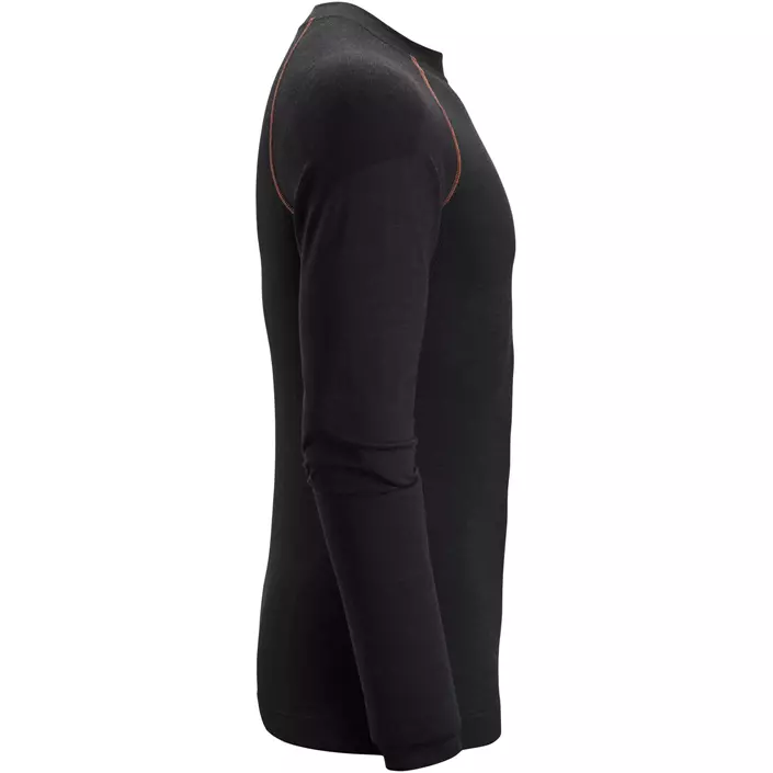 Snickers langærmet uld termoundertrøje, Black, large image number 3