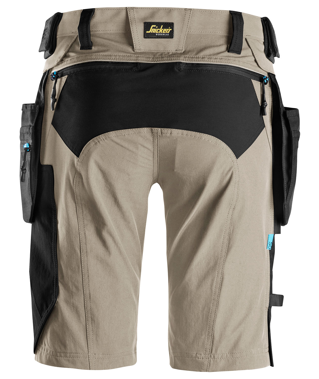 Snickers LiteWork hantverksshorts 6108 full stretch, Khaki/Svart