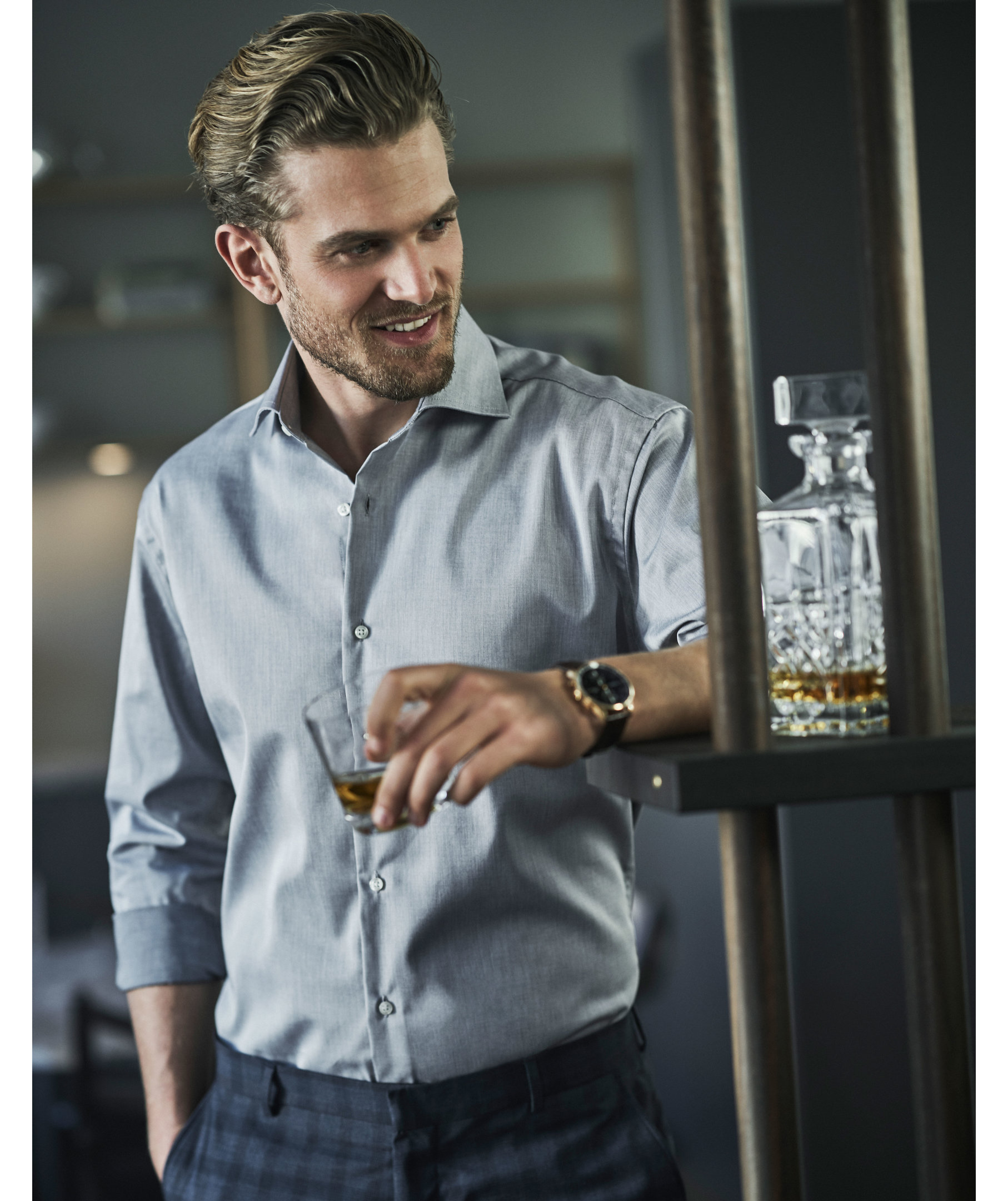 Seven Seas modern fit Fine Twill shirt, Light Blue, large image number 5