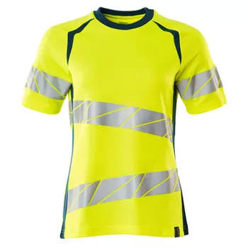 Mascot Accelerate Safe women's T-shirt, Hi-Vis Yellow/Dark Petroleum