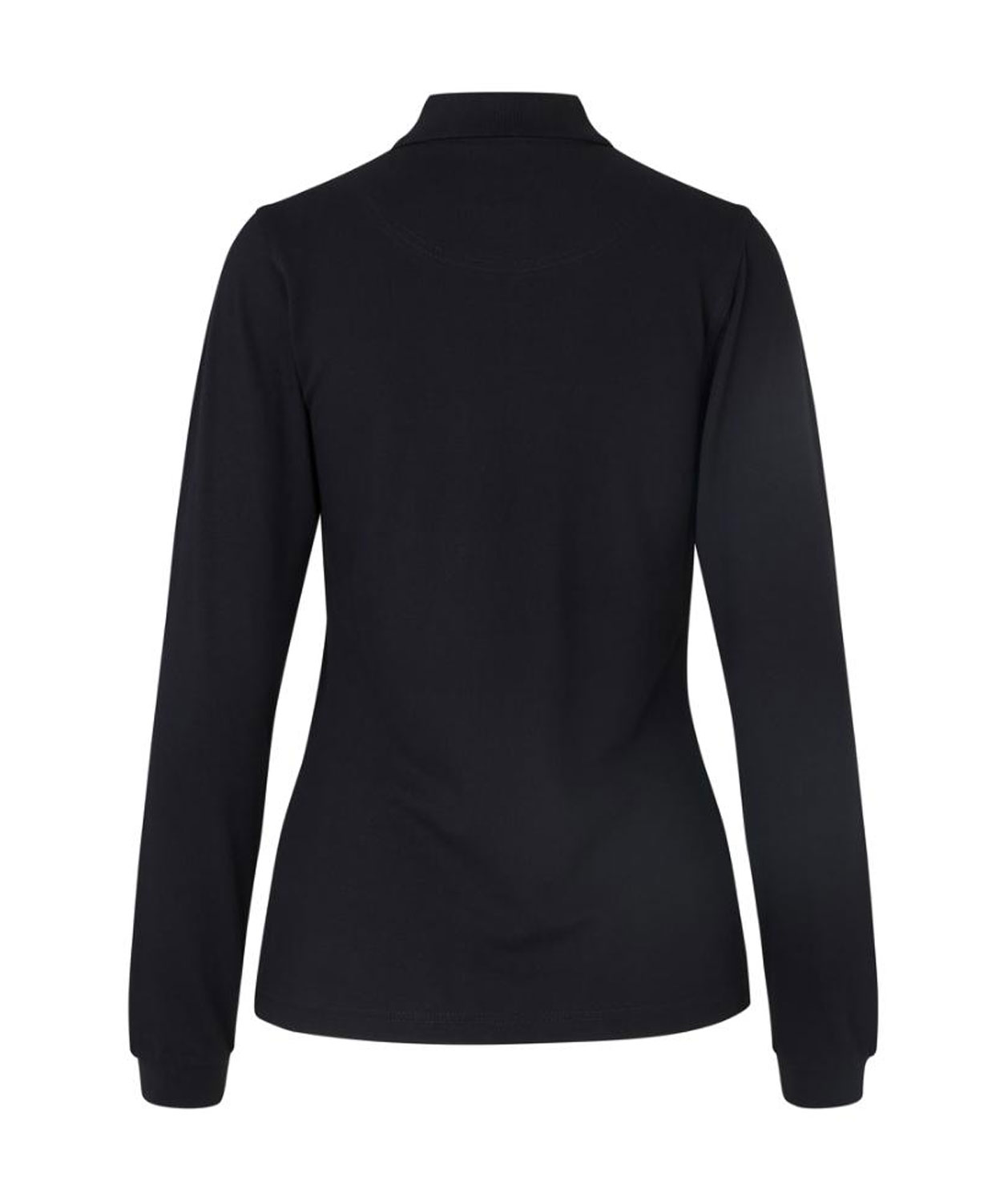 ID long-sleeved women's polo shirt with stretch, Black, large image number 2