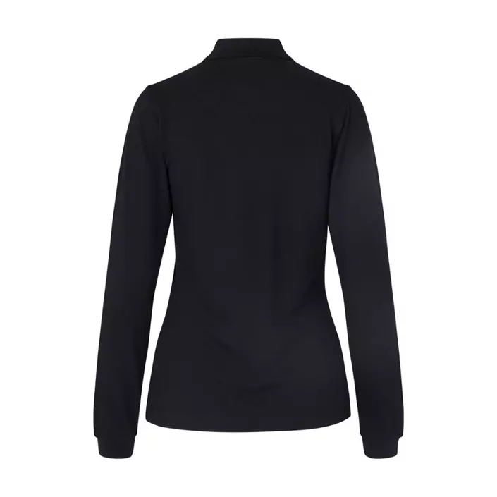 ID long-sleeved women's polo shirt with stretch, Black, large image number 2
