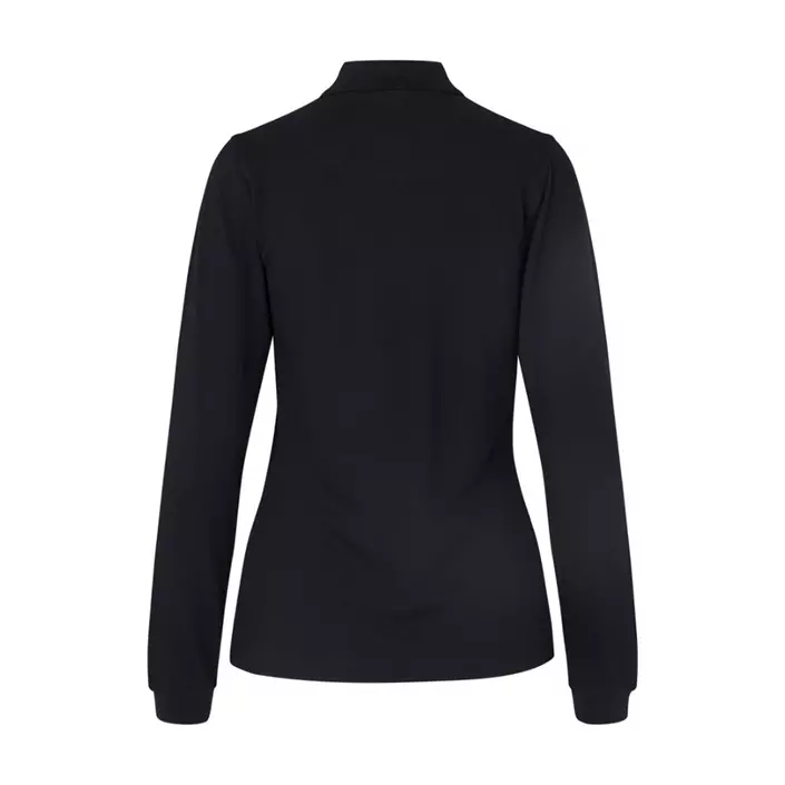ID long-sleeved women's polo shirt with stretch, Black, large image number 2
