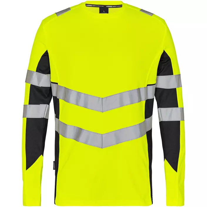 Engel Safety langermet T-skjorte, Hi-vis Gul/Svart, large image number 0