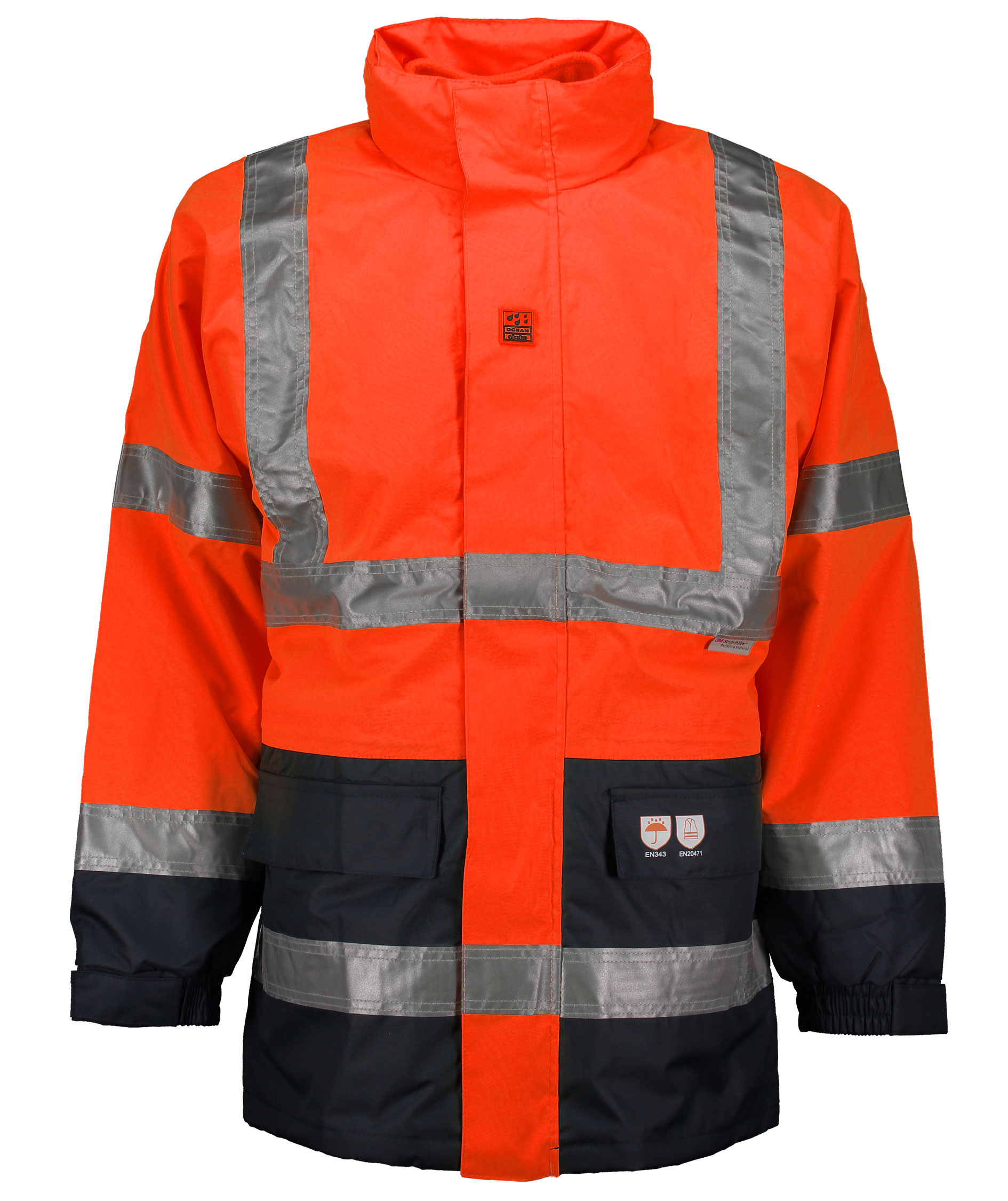 Ocean 4-in-1 winter jacket, Orange/Marine