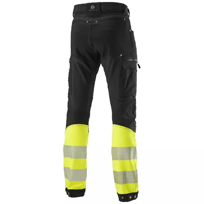 L.Brador Momentum arbejdsbukser 1031P full stretch, Sort/Hi-Vis Gul, large image number 1