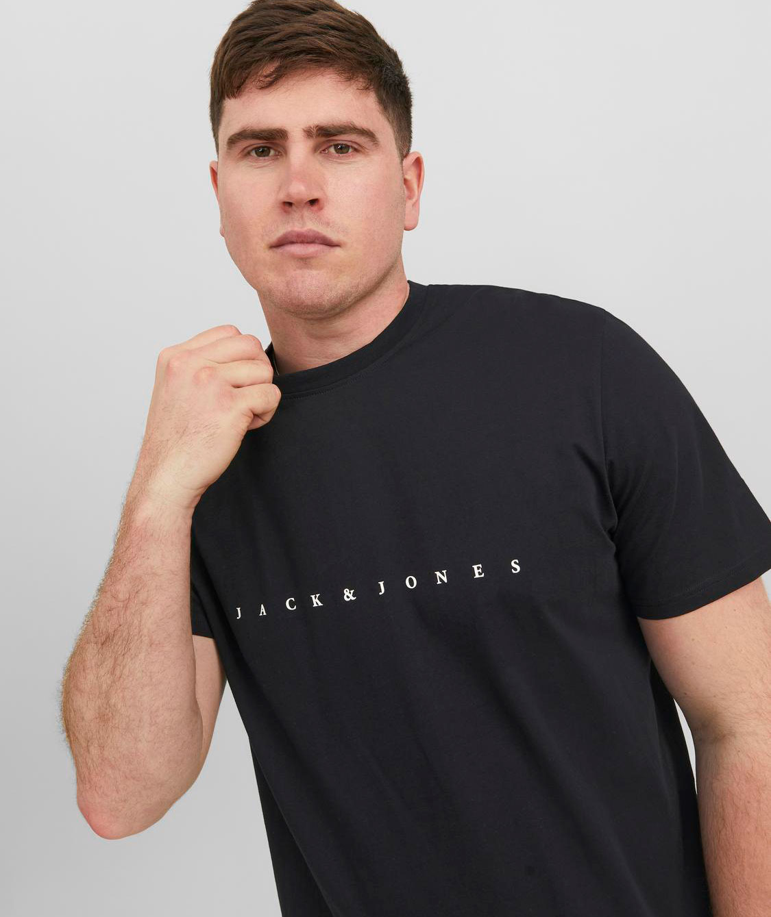 Jack & Jones Plus JJESTAR T-shirt, Black, large image number 3