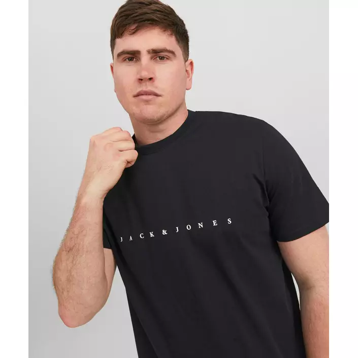 Jack & Jones Plus JJESTAR T-shirt, Black, large image number 3