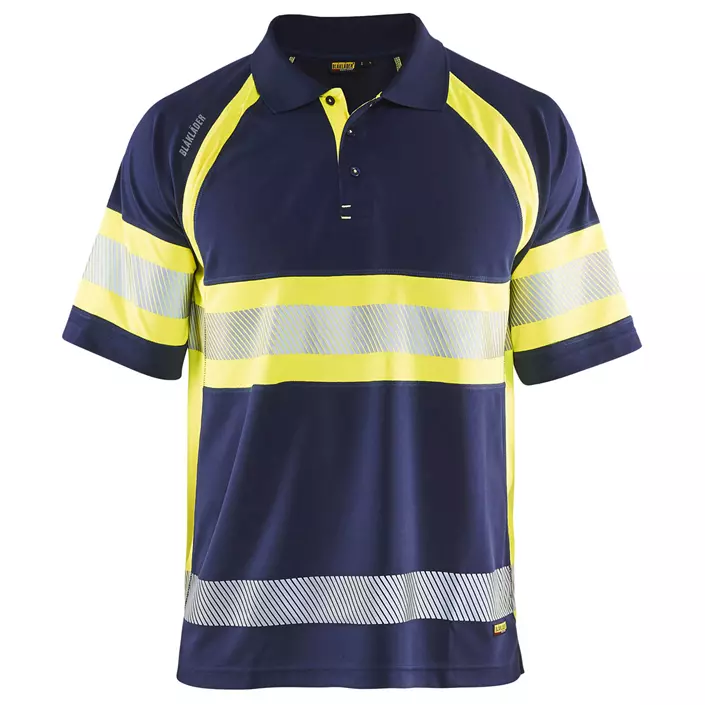 Blåkläder polo T-skjorte, Marine/Hi-Vis gul, large image number 0