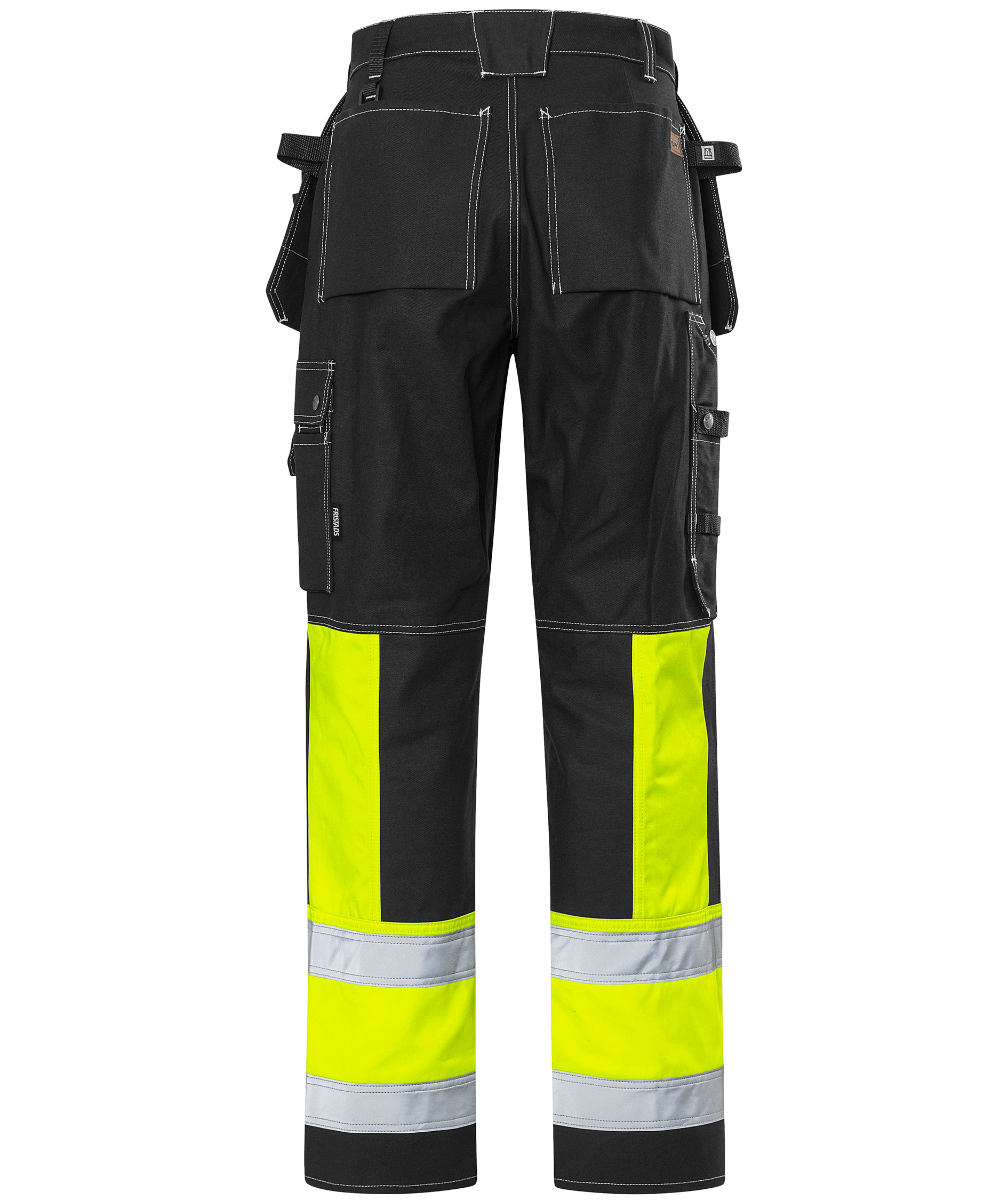 Fristads h&aring;ndv&aelig;rkerbukser 247 FAS, Sort/Hi-Vis Gul, large image number 1