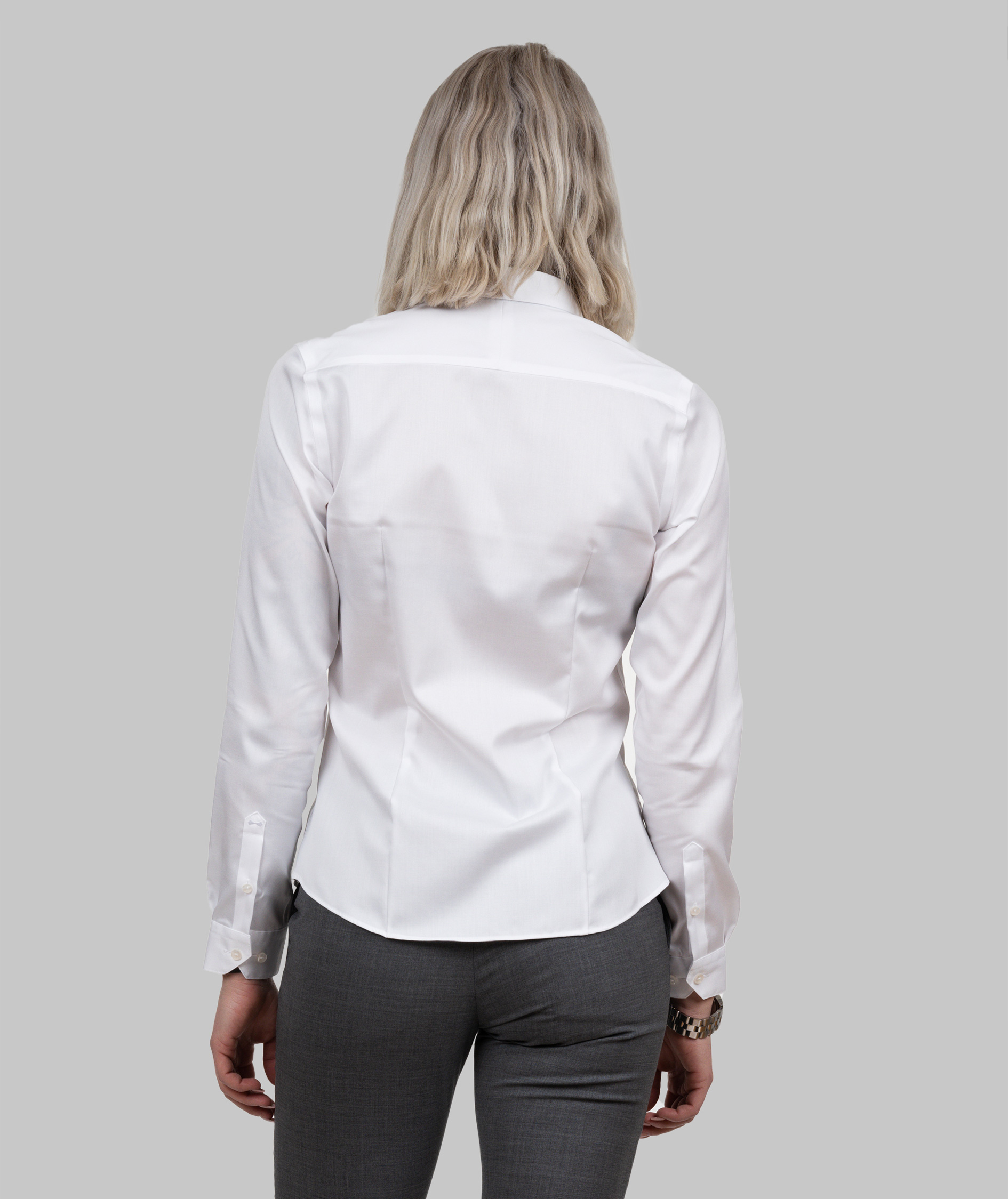 J. Harvest & Frost Twill Green Bow O1 lady fit skjorte, Hvid, large image number 3