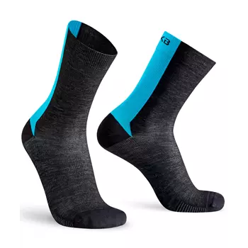 Oxyburn Thermo Sprint MY20 socks with merino wool, Black/Malibu