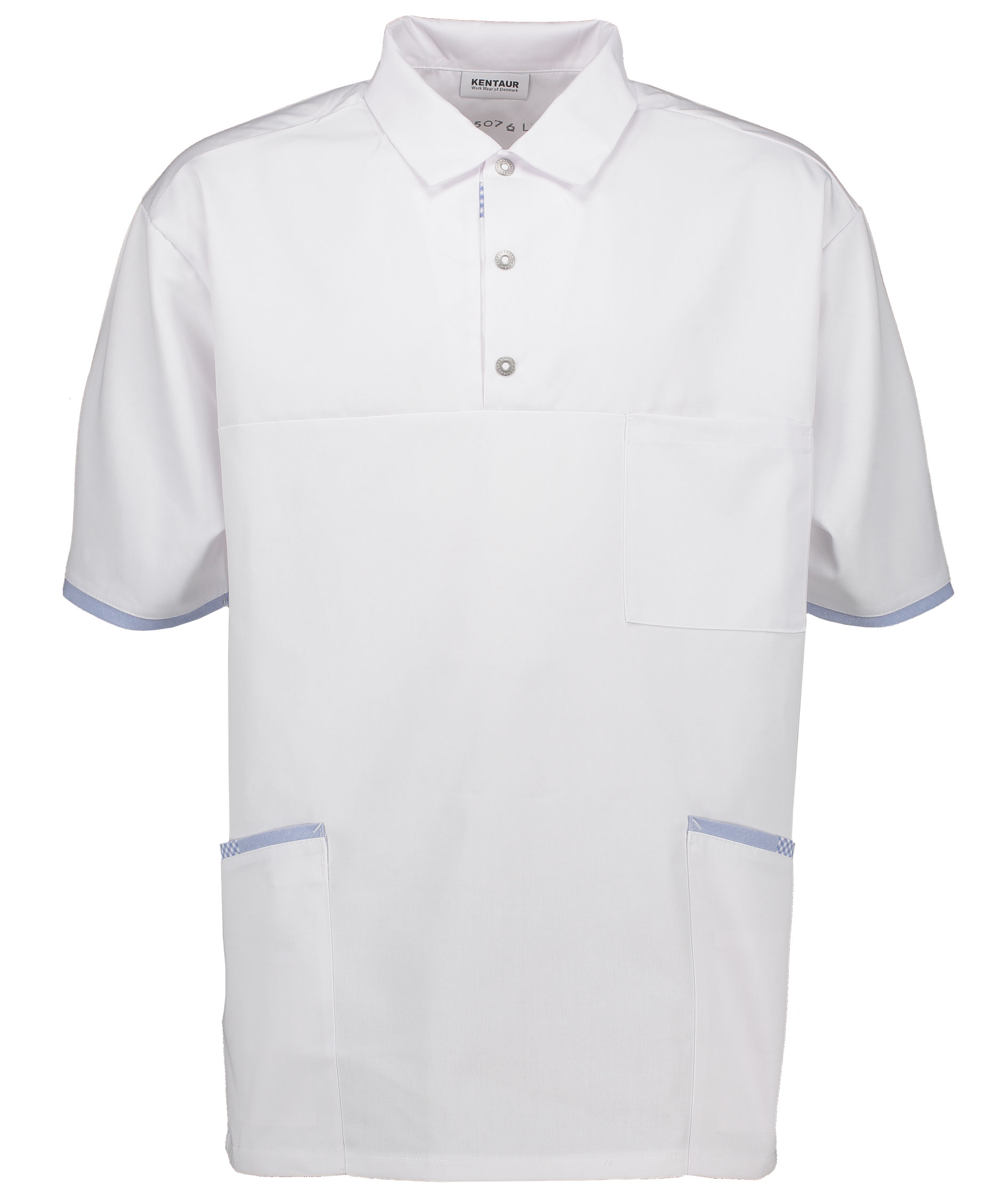 Kentaur smock with contrasting colours, White/Blue