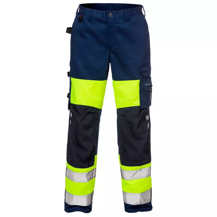 Fristads women's work trousers 2139, Hi-vis Yellow/Marine, large image number 0
