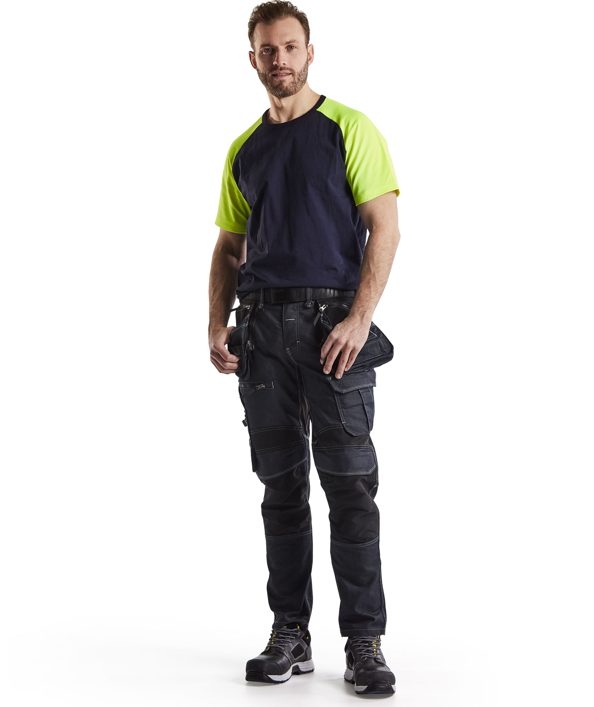 Bl&aring;kl&auml;der T-shirt, Marine/Hi-Vis yellow, large image number 1