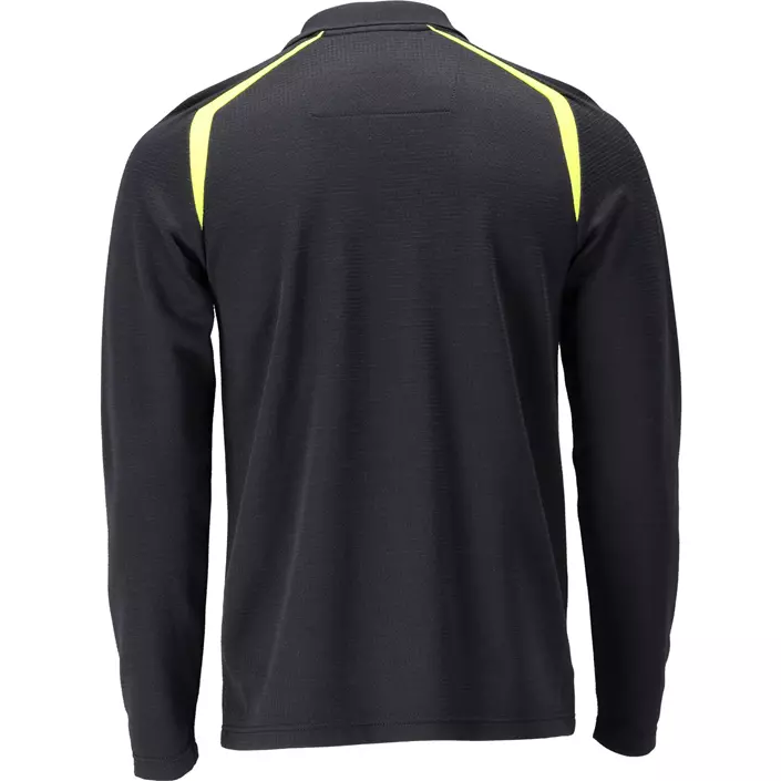 Mascot Accelerate Multisafe langærmet polo T-shirt, Mørk Marine/Hi-Vis Gul, large image number 1