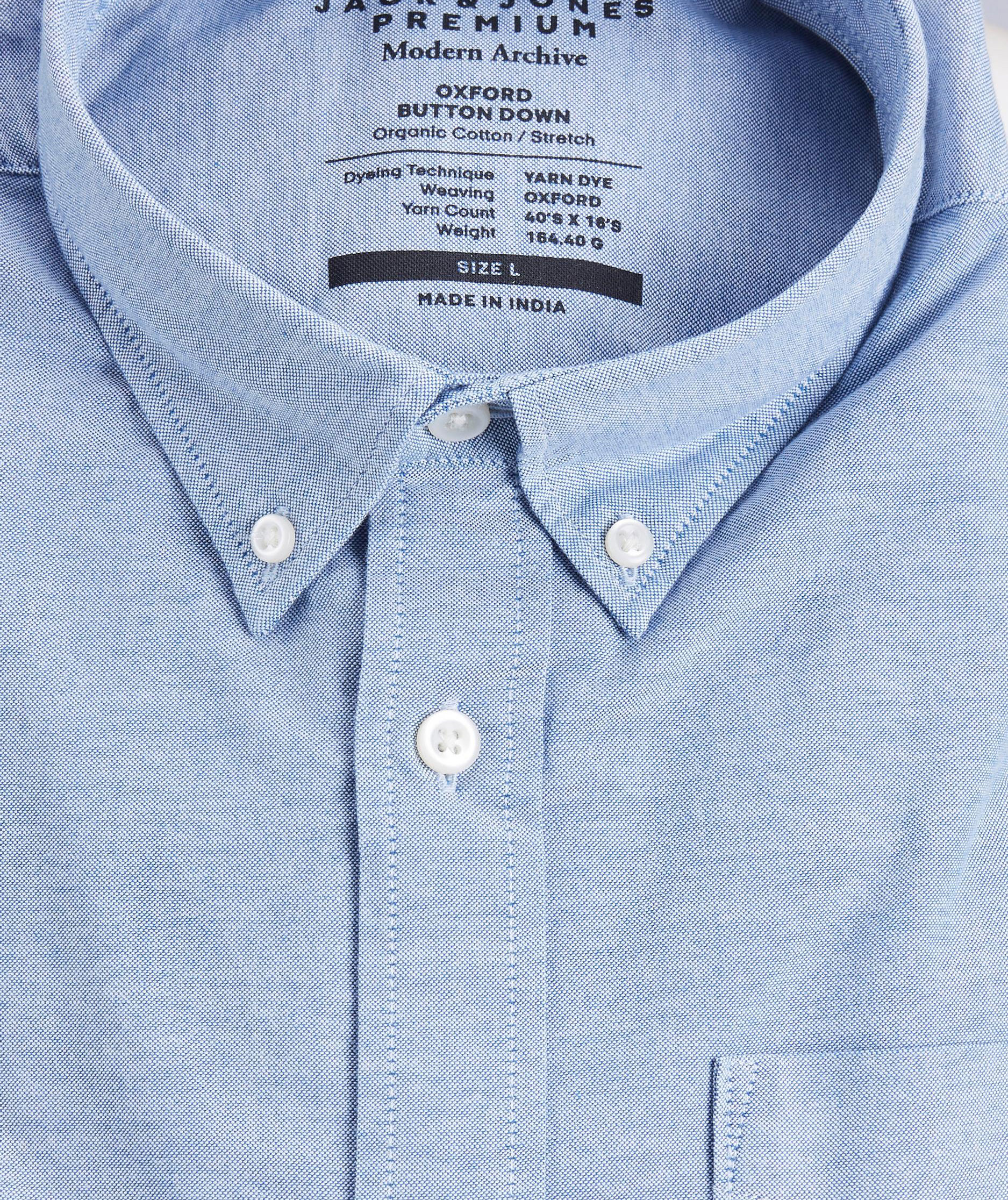 Jack & Jones Premium JPRBROOK Slim fit Oxford skjorte, Cashmere Blue, large image number 4