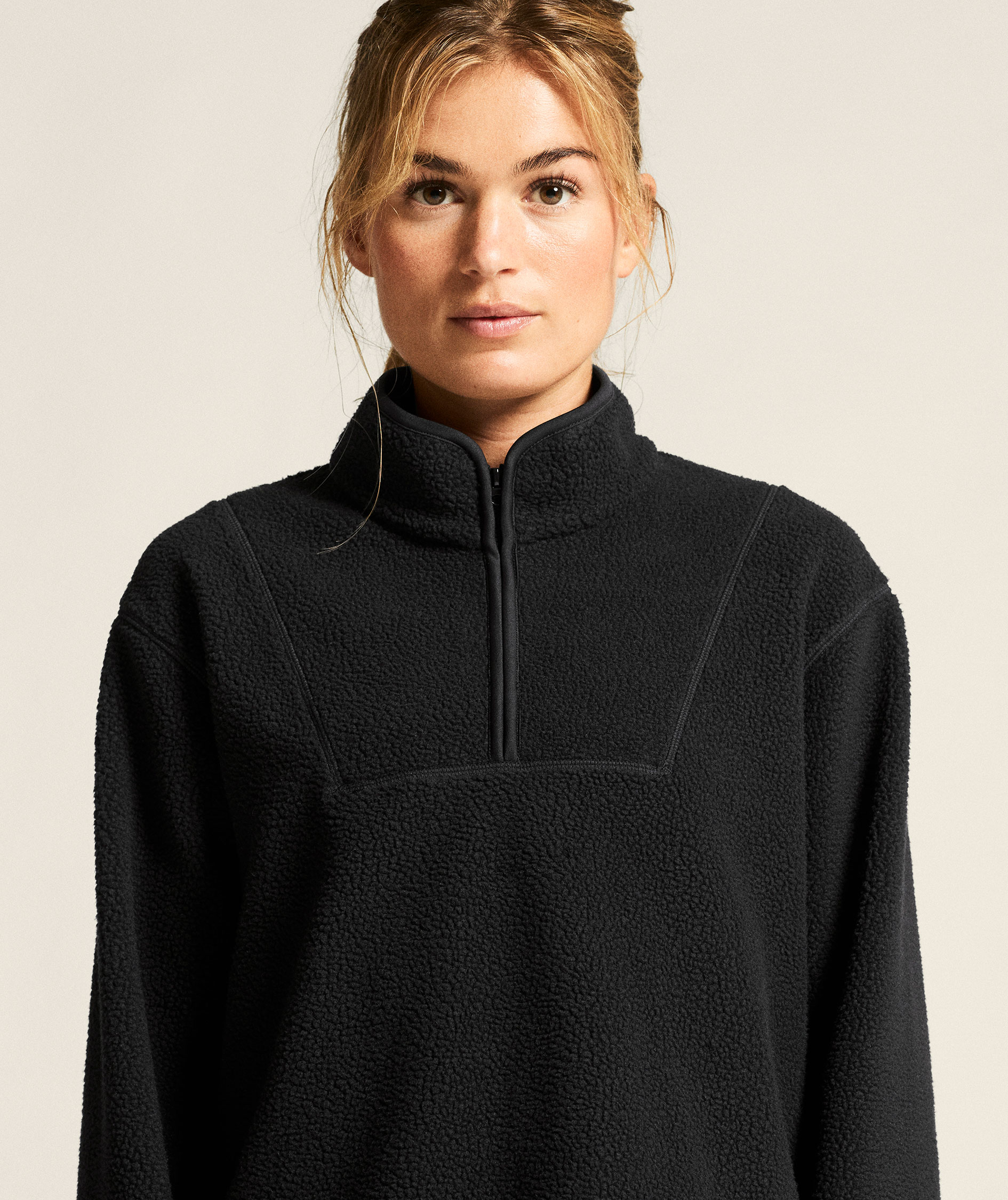 Craft Join dame half zip fiberpelstr&oslash;je, Black, large image number 3