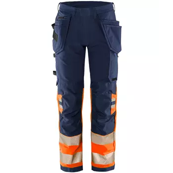 Fristads Green craftsman trousers full stretch 2643 GSTP, Hi-Vis Orange/Navy