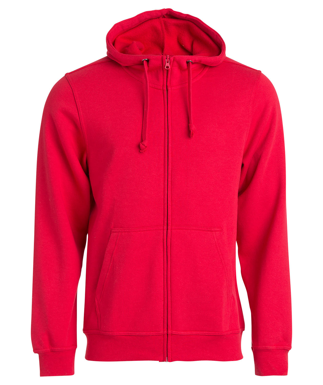 Clique Basic Hoody hoodie with full zipper, Red, Red, swatch