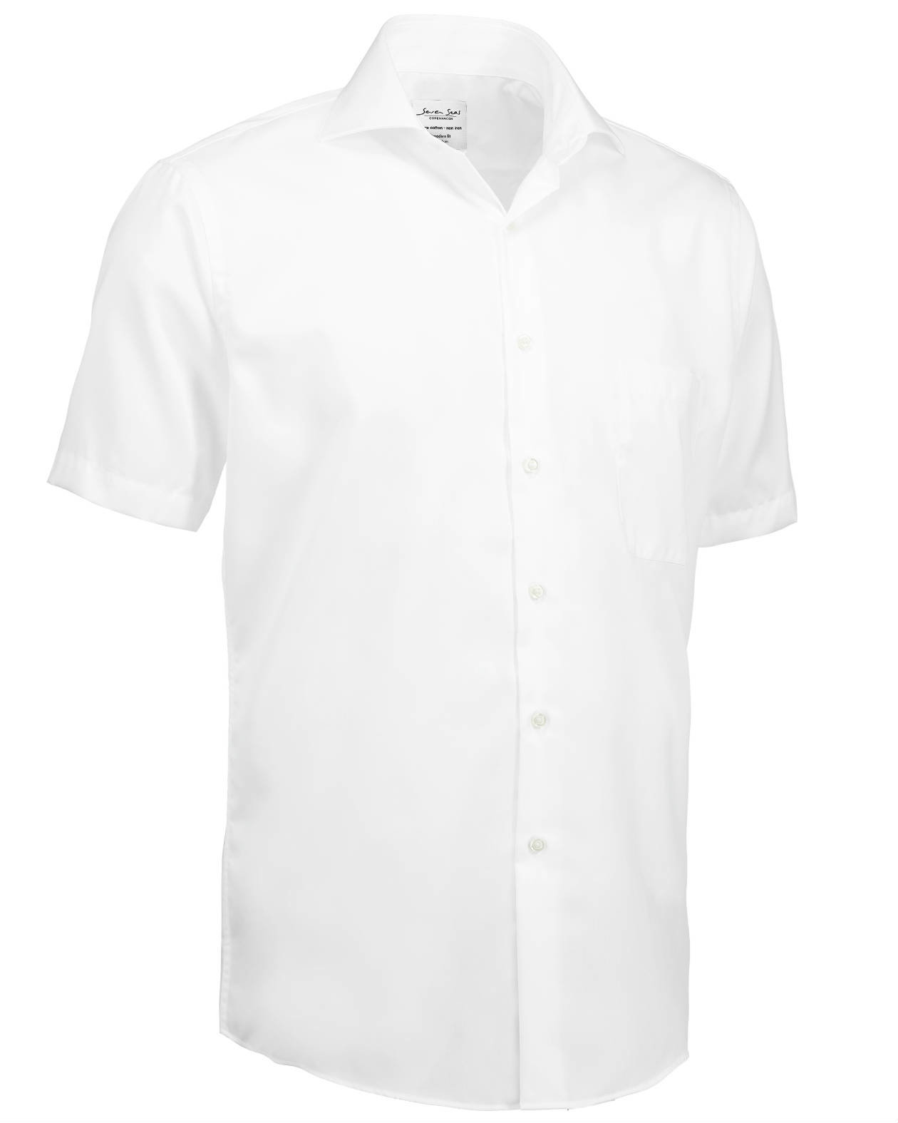 Seven Seas modern fit Poplin short-sleeved shirt, White, large image number 2