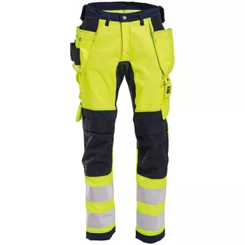 Tranemo Vision HV craftsman trousers, Hi-vis yellow/Marine blue