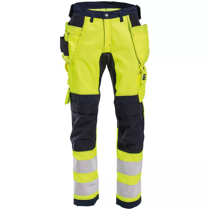 Tranemo Vision HV craftsman trousers, Hi-vis yellow/Marine blue, large image number 0