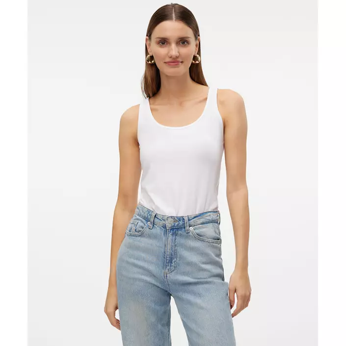 Vero Moda VMLULU lång linne dam, Bright White, large image number 1