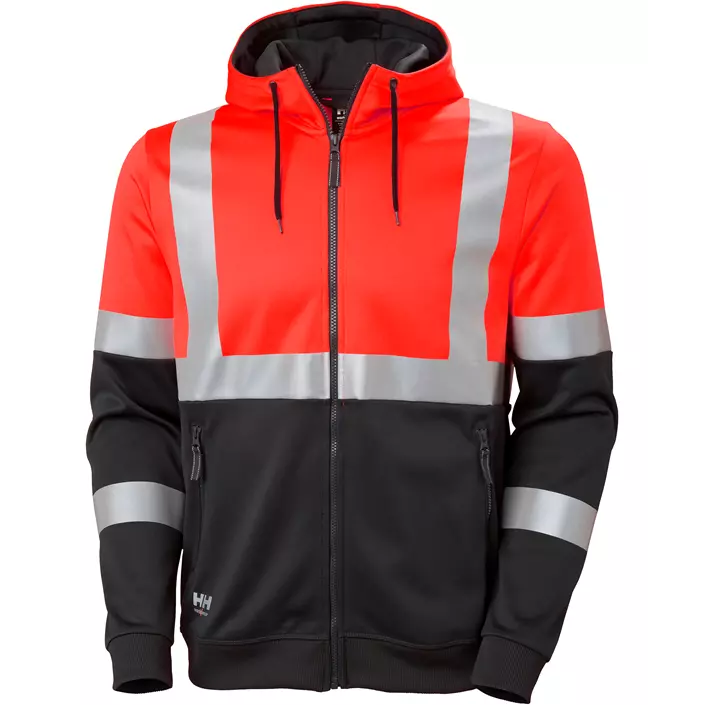Helly Hansen Addvis hoodie with zipper, Hi-Vis Red/Ebony, large image number 0