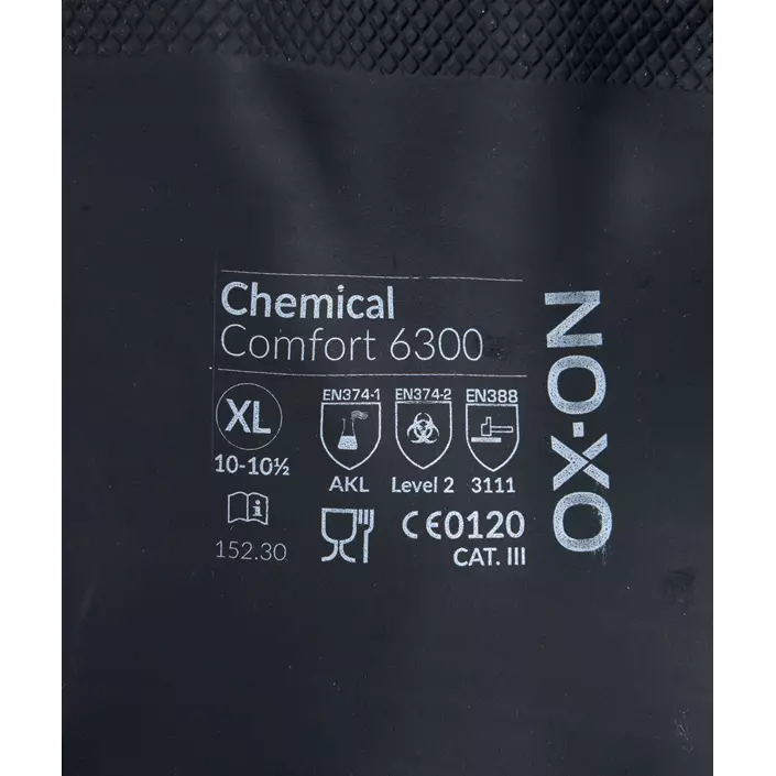 OX-ON Cemical Comfort 6300 kjemikaliebeskyttelseshansker, Svart, large image number 2
