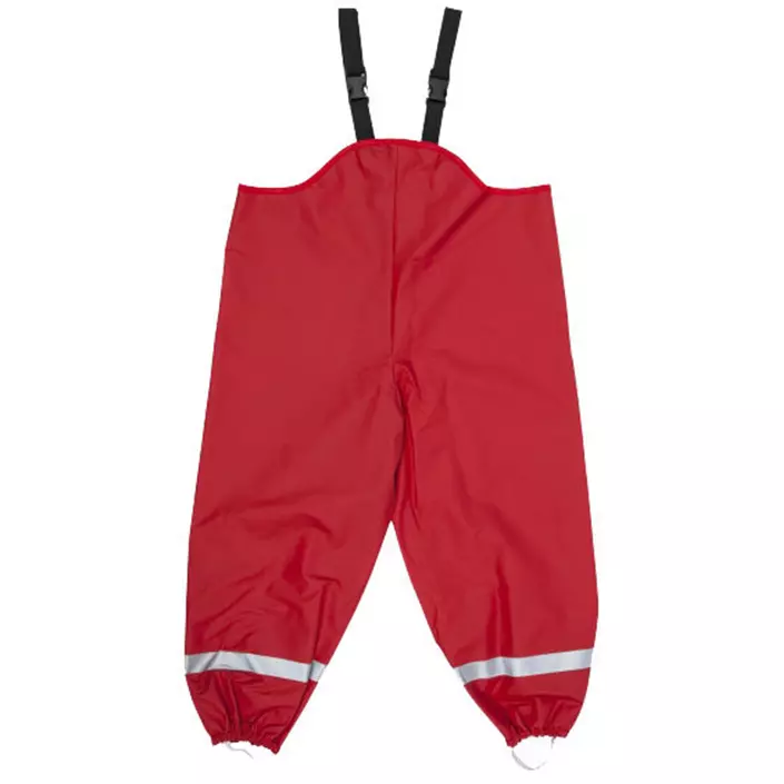 Elka Elements PU rain bib and brace trousers for kids, Red, large image number 0