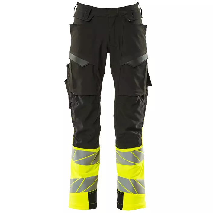 Mascot Accelerate Safe work trousers full stretch, Black/Hi-Vis Yellow, large image number 0