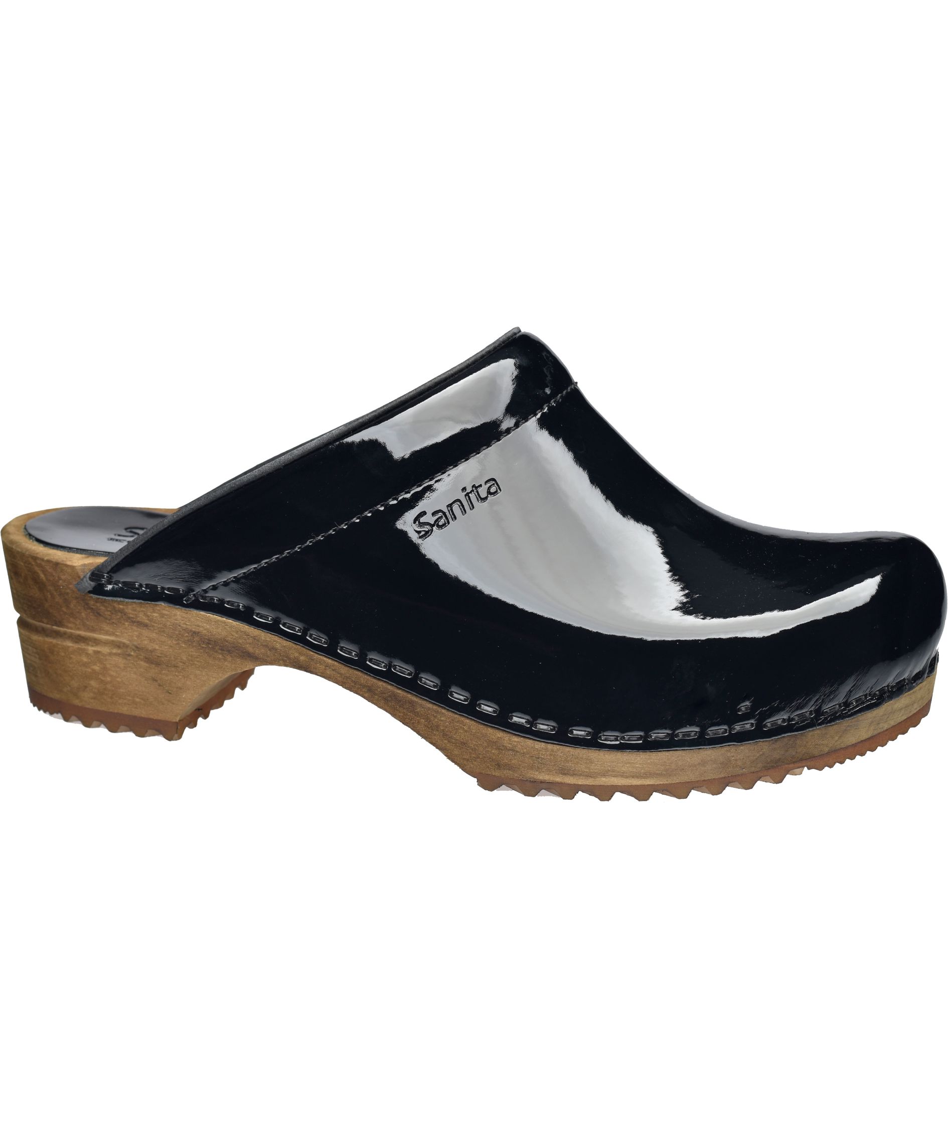 Sanita Classic patent women's clogs, Black, large image number 0